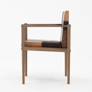 森森不息 擁抱地球月, 餐椅, Karpenter 義大利設計家具, 北歐家具 | Vintage KATCHWORK 真皮拼接扶手餐椅-17