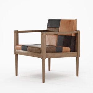 森森不息 擁抱地球月, 休閒椅, Karpenter 義大利設計家具, 北歐家具 | Vintage KATCHWORK 真皮拼接休間椅-18