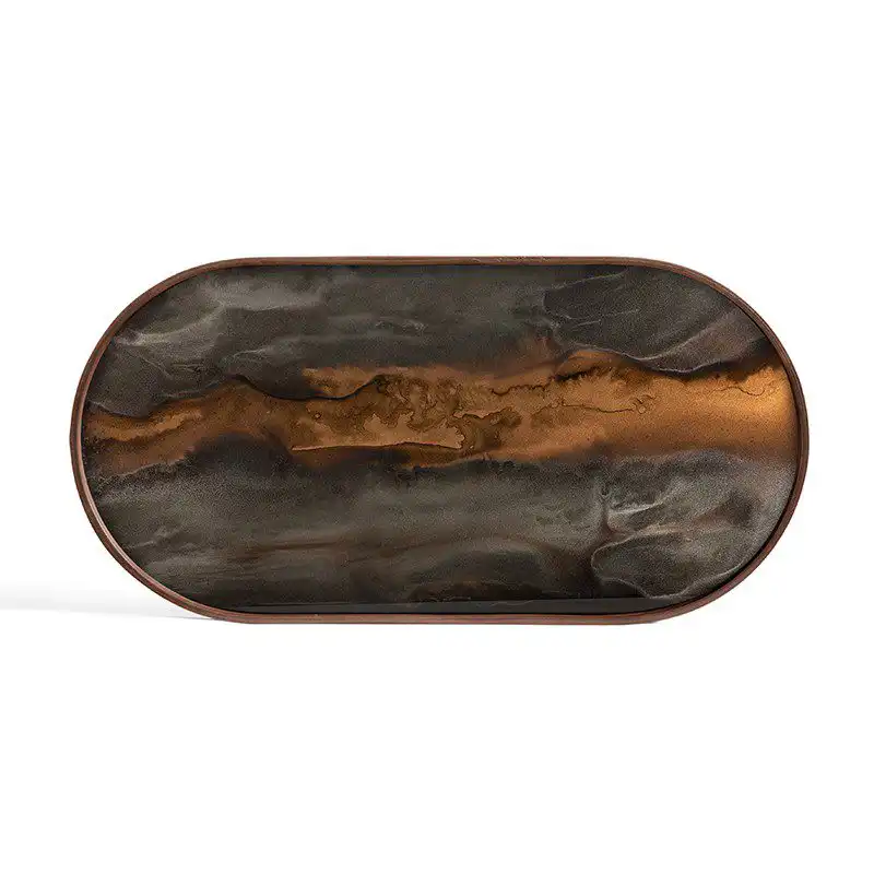 Bronze Organic  玻璃橢圓托盤 - 图片 87617