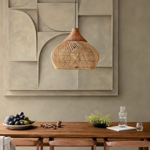 Harp 籐編吊燈燈罩-原色(電線另配)