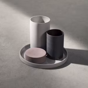 Cylindrical 陶瓷置物盤（麻灰）