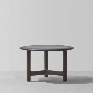 Stilt 栗黑橡木黃銅圓邊几