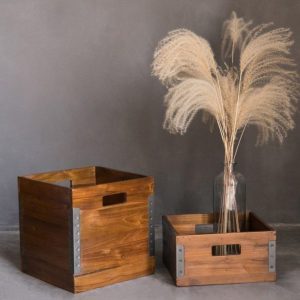 Home Solutions 金屬鉚邊置物木箱